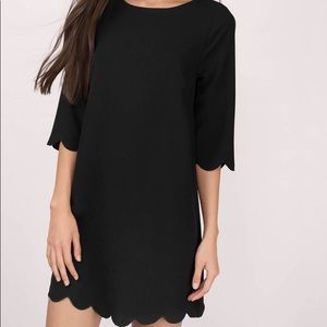 Tobi Black Scallop Shift Dress
